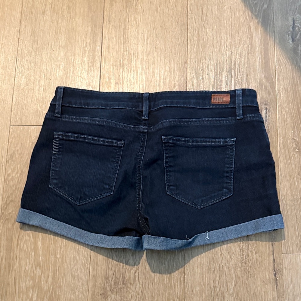 Paige Women's Dark Blue Denim Shorts - Picture 3 of 4